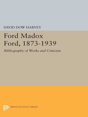 cover image of Ford Madox Ford, 1873-1939